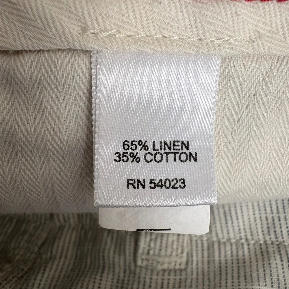 Banana Republic Mens‎ 40 Blue White Striped Linen Cotton 11